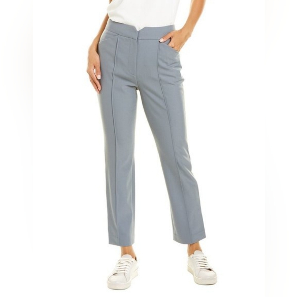 REBECCA TAYLOR Notch High Waist Stretch Suiting Pants Gray blue Small